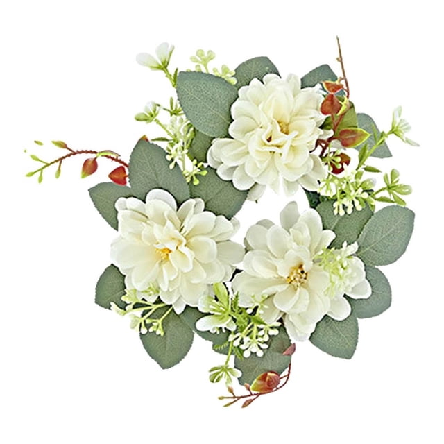 Lighted Rose Garland Porch Fall Pick Small Candle Rings Wreaths Flower Candle Rings Flower Garland For Tables Realistic Rose For Wedding Centerpieces Flower Arrangement Home
