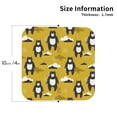 thumbnail image 2 of Bingfone Vintage Cartoon Bear Yellow Leather Drinks Coasters with Set of 6,Suitable for Home Kitchen,Coffee Cup Coasters Home Gift, 2 of 7