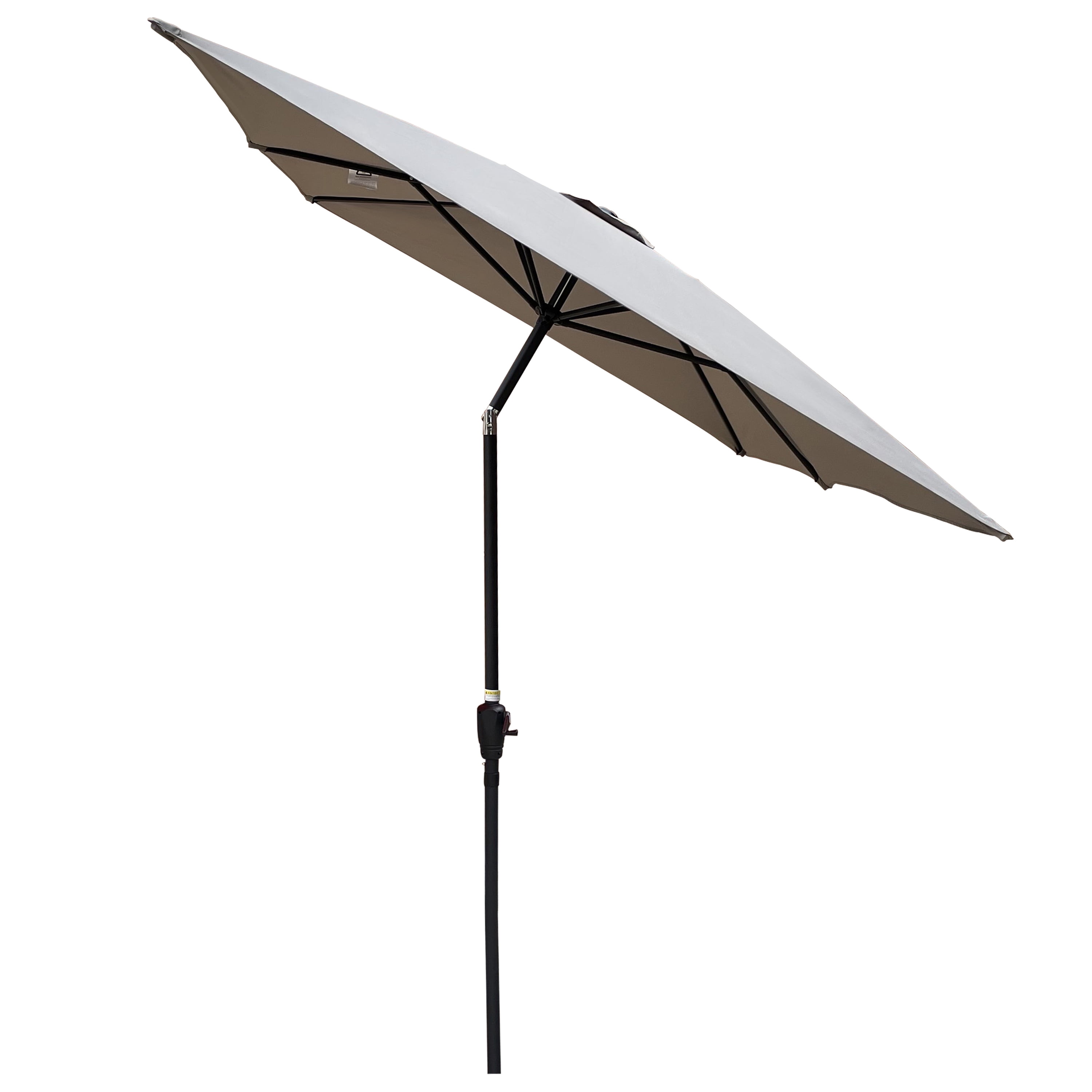 6x9 FT Outdoor Patio Sun Umbrella, Adjustable Tilt Waterproof Yard Shade Umbrella with Crank Design, Medium Grey