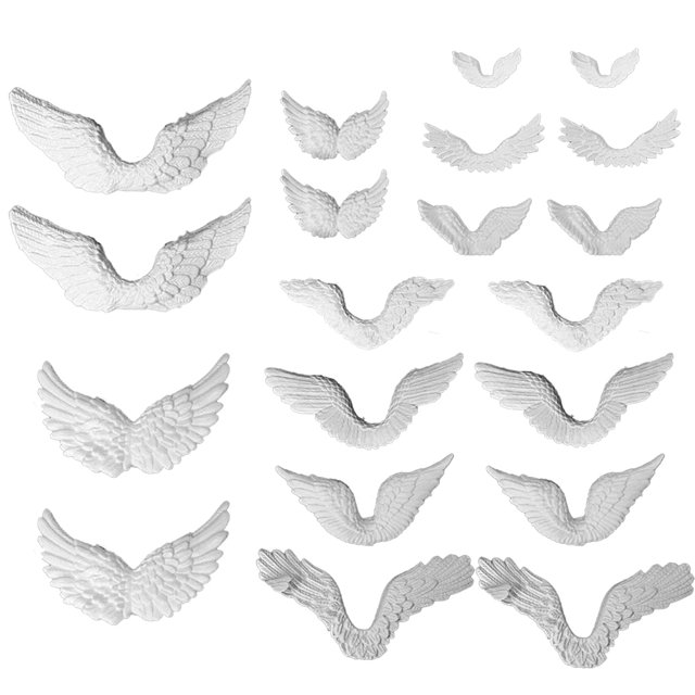 Coofit 20PCS Angel Wings Mini Plastic Creative DIY Craft Bag Decoration for Christmas