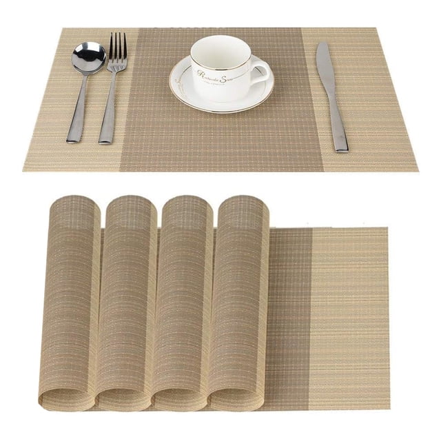 Tapete de mesa lavable antideslizante, manteles individuales resistentes al calor de PVC, manteles individuales de cocina, un juego de 5 manteles individuales de 30x45 cm.