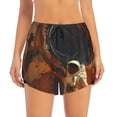 thumbnail image 2 of Gukieu Astronaut Exploring Mars Print Women's Sports Shorts with Drawstring Elastic Waistband for Running, Yoga, Fitness-Large, 2 of 7