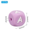 thumbnail image 2 of Uxcell Square Alphabet Silicone Beads, 12mm Letter A, Light Purple White 15Pcs, 2 of 6
