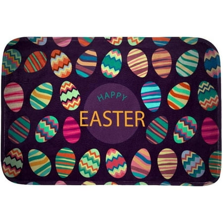 

Easter Eggs Dark Background All Season Doormat Stain and Fade Resistant Low Profile Indoor Outdoor Door Mats Easy Clean Patio Entrance Mat 24x16 Inch