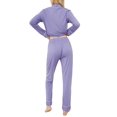 thumbnail image 2 of INNERSY Women's Pajamas Set Long Sleeve Sleepwear Button Down Nightwear Soft Pj Lounge Sets (L, Very Peri), 2 of 7
