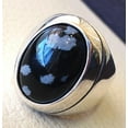 thumbnail image 5 of Snowflake Obsidian Mans Ring, Natural Snowflake Obsidian, Biker Ring, Silver Jewelry, 925 Silver Ring, Gift, Heavy Mens Ring, Arabic Design, Ottoman Style Ring, Christmas, Turkey Mens Signet Ring, 5 of 5