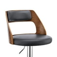 thumbnail image 6 of Armen Living Indoor Itzan Adjustable Swivel Gray Faux Leather and Black Wood Bar Stool with Black Base, 6 of 13