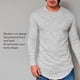 thumbnail image 4 of Camiseta De Manga Larga Con Cuello Para Hombre, Ajuste Regular, Ajuste Delgado, Color Liso, 4 of 7