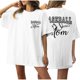 thumbnail image 1 of Camiseta de Cuello Redondo Impresa Delantera Y Trasera de Béisbol de las Mujeres de Verano, Camisetas Cortas Casuales Ligeras para las Mujeres, 1 of 5