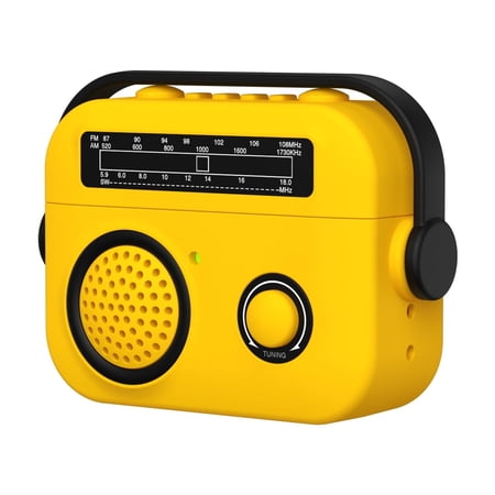 for Airpods Pro 2nd Generation 2022 Case Cover with Swivelling Handle Cute Radio Design with Locking Cap Silicone Rubber Shockproof Protective Cover for Airpods Pro Gen Yellow