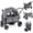 Gray, variant on Babyjoy Wagon Stroller for 2 Kids Push Pull Double Stroller with Adjustable Handle Gray