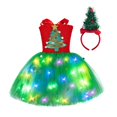 thumbnail image 3 of Vestido de Navidad para niñas, conjunto festivo con luces y accesorios brillantes , M M, 3 of 9