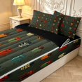 thumbnail image 3 of Erosebridal Rustic Beetles Zipper Twin Comforter Sets with Fitted Sheet and 2 Pillowcases,Watercolor Bug Theme Zipper Bedding Set,Green Teal,Black Reversible,4pcs, 3 of 8