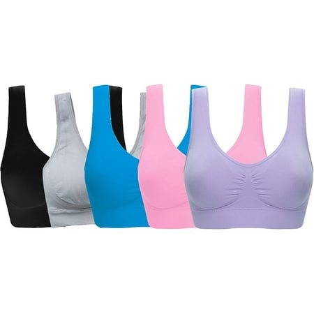 

QWZNDZGR Women s Comfort Workout Sports Bra Low-Impact Activity Sleep Bras