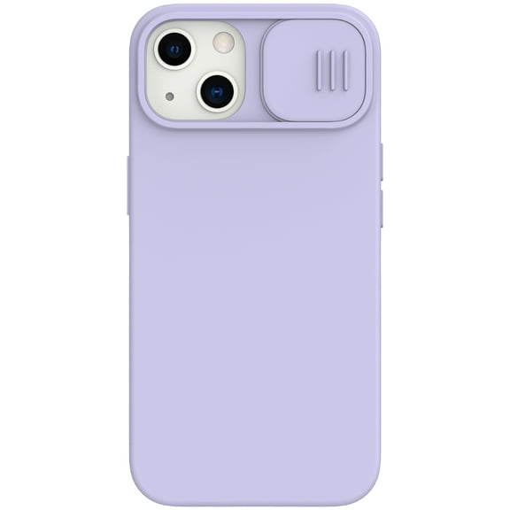 Nalacover Slim Case for iPhone 15 Plus Liquid Silicone Phone Case with Camera Lens Sliding Cover, Soft Microfiber Lining Full Coverage Protection Shockproof Case for iPhone 15 Plus - Purple