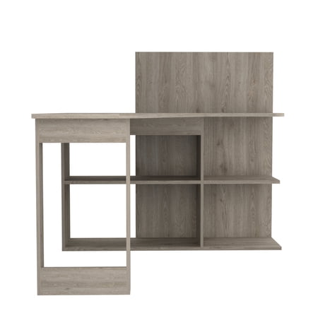 L-Shaped Design in Light Gray | Corner Office Workspace Solution | Well-Made Particle Board Computer Desk
