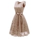 thumbnail image 3 of Vestido de dama de honor con cuello en V y encaje para mujer: vestido de fiesta formal con corte en A, poliéster, tallas estadounidenses 4-18, 3 of 6