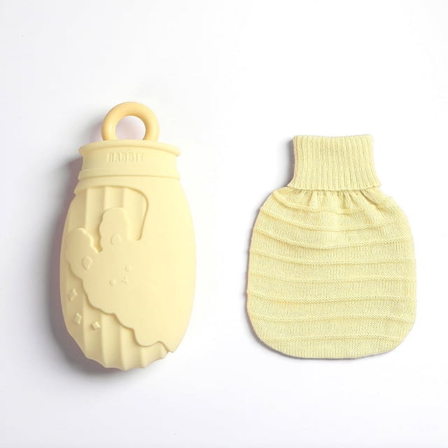 Bolsa de agua caliente de silicona a prueba de inyección de agua, bolsa de agua caliente de dibujos animados, relleno, lindo bolso de mano cálido, mini calentador de manos de felpa