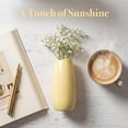 thumbnail image 3 of REGALWOVEN Small Ceramic Bud Modern Cylinder Vase, Ribbed Decorative Flower Vase for Shelf & Bathroom, TBoho Home Decor Accent Yellow 2.4"L x 2.4"W x 5.1"H, 3 of 6