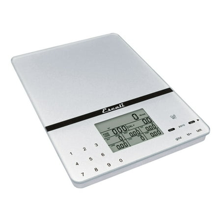 Escali 115NS Portable Nutritional Tracker Digital Scale 11 Lb /5 Kg, Silver Grey