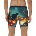 thumbnail image 2 of Men's Boxer Briefs, Halloween Black Cat Pumpkin Street Soft and Breathable Mens Underwear Boxer Briefs With Widen Waist, 2 of 5