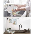 thumbnail image 5 of Easter Kitchen Dish Towels for Drying Dishes Set of 3, Spring Rabbit Eggs Seasonal Flowers Blue Lattice Waffle Weave Microfiber Hand Tea Bathroom Towels Quick Dry & Absorbent Towel 12x12, 5 of 7