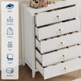 thumbnail image 3 of TROPOW Fluted 5 Drawers Dresser for Bedroom, Modern Chest of Drawers with Metal Handle, Wooden Dresser Organizer for Bedroom, Living Room, Hallway, Entryway, 3 of 8