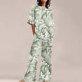 thumbnail image 2 of Summer Outfits For Women 2 Cotton Linen Set Oversized T Shirts Straight Leg Pant Plus Size Tracksuit, 2 of 5