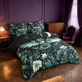 thumbnail image 2 of Manfei Traditional Eastern Dragon Animals 7-Piece Twin Bedding,Flower Starry Sky Bedding Comforter Set,Black Reversible, 2 of 6