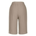 thumbnail image 6 of Tdoqot Womens Bermuda Shorts with Pockets- Casual Elastic Waist Baggy Drawstring Cotton Shorts Khaki Size XL, 6 of 7