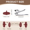 thumbnail image 2 of Uxcell Boutons-Pression en Plastique avec Pinces à Pression, 100 Ensembles de Boutons-Pression Ronds en Résine Sans Couture Marron, 2 of 7