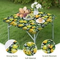 thumbnail image 4 of Yellow Lemon Flowers Black Pattern Square Fitted Tablecloth with Elastic Edge,Square Table Cover,Washable Elastic Table Cover for Home Kitchen Party Decor 36"x36", 4 of 6
