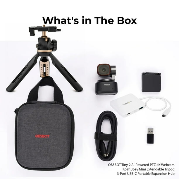 OBSBOT Tiny 2 AI-Powered PTZ 4K Webcam with Dual Native ISO