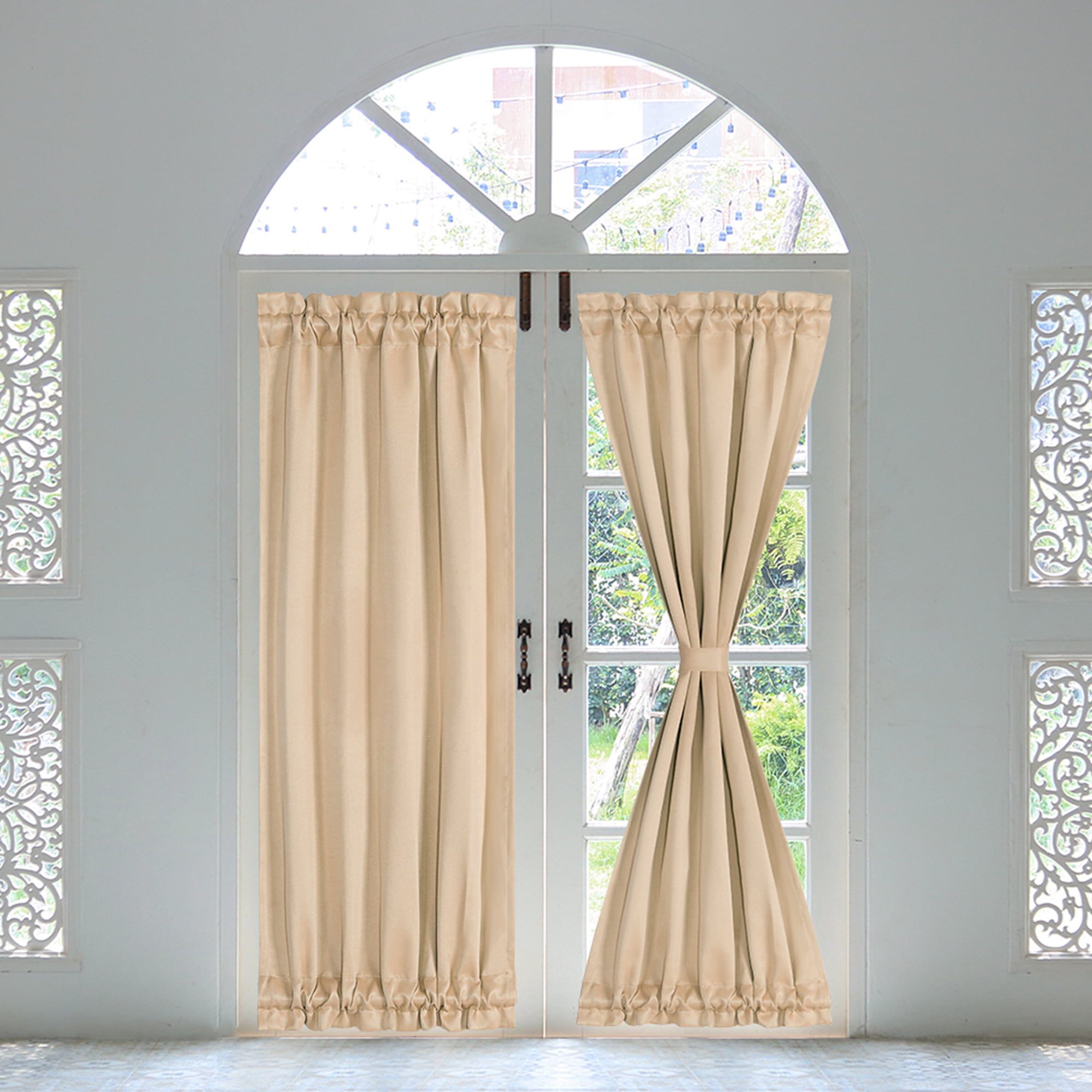 Piccocasa French Blackout Door Curtain Thermal Insulated 25x72 inch, Solid Khaki - Walmart.com