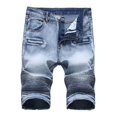 thumbnail image 2 of Hvyesh Mens Denim Shorts Big and Tall, Men's Ripped Denim Trunks Stretchy Washed Jeans Trunks Cut-Off Classic Fit Biker Jeans Trunks, 2 of 9