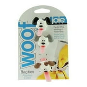 2Pc Joie Woof Assorted Colors Silicone BPA-Free Bag Ties 7 L in.