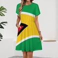 thumbnail image 2 of Guyana Flag Women's Dress Short Sleeve Summer Sundress Summer Women Clothes, 2 of 7