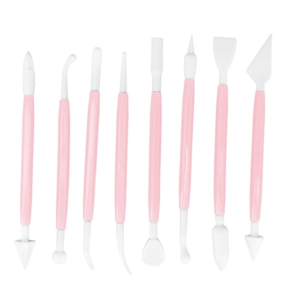 Qukaim Lot de 8 outils de gravure pour décoration de gâteaux - Stylo de gravure - Fournitures de gâteau - Rose