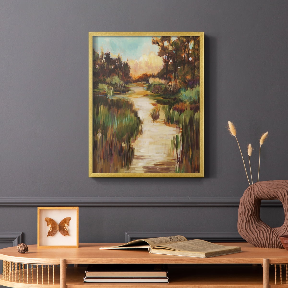 Well Worn Path Framed Print in Gold Solid Wood 22 x 28 Framed Print