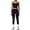 Solid Color Black, variant on PISONIC Womens Workout Sets Two Piece Spaghetti Straps Tank Top Matching High Waist Leggings Gym Work Out Outfits with Pockets