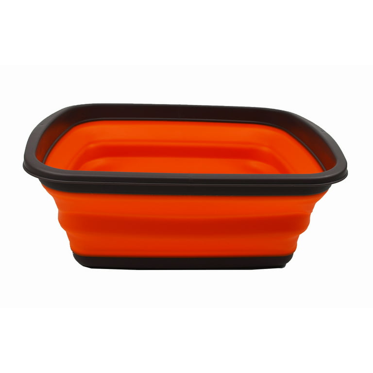 SAMMART 10L (2.6 Gallons) Collapsible Tub - Foldable Dish Tub - Portable Washing Basin - Space Saving Plastic Washtub (Dark Grey/Black, 1)