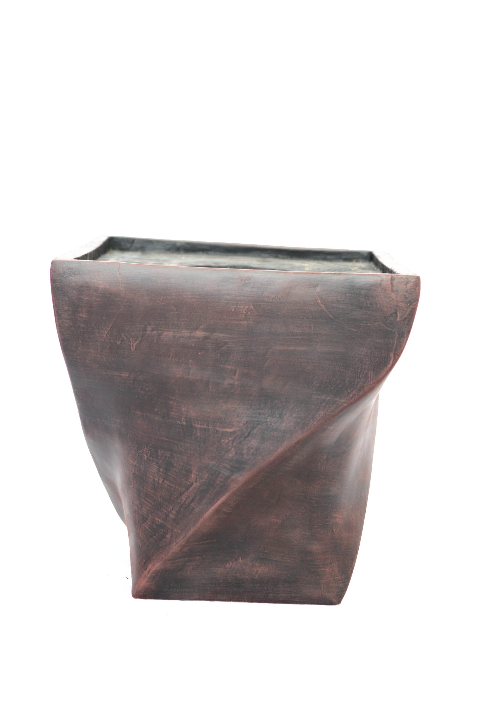 17.5'' Square Black/Bronze Fiberstone Indoor/Outdoor Planter