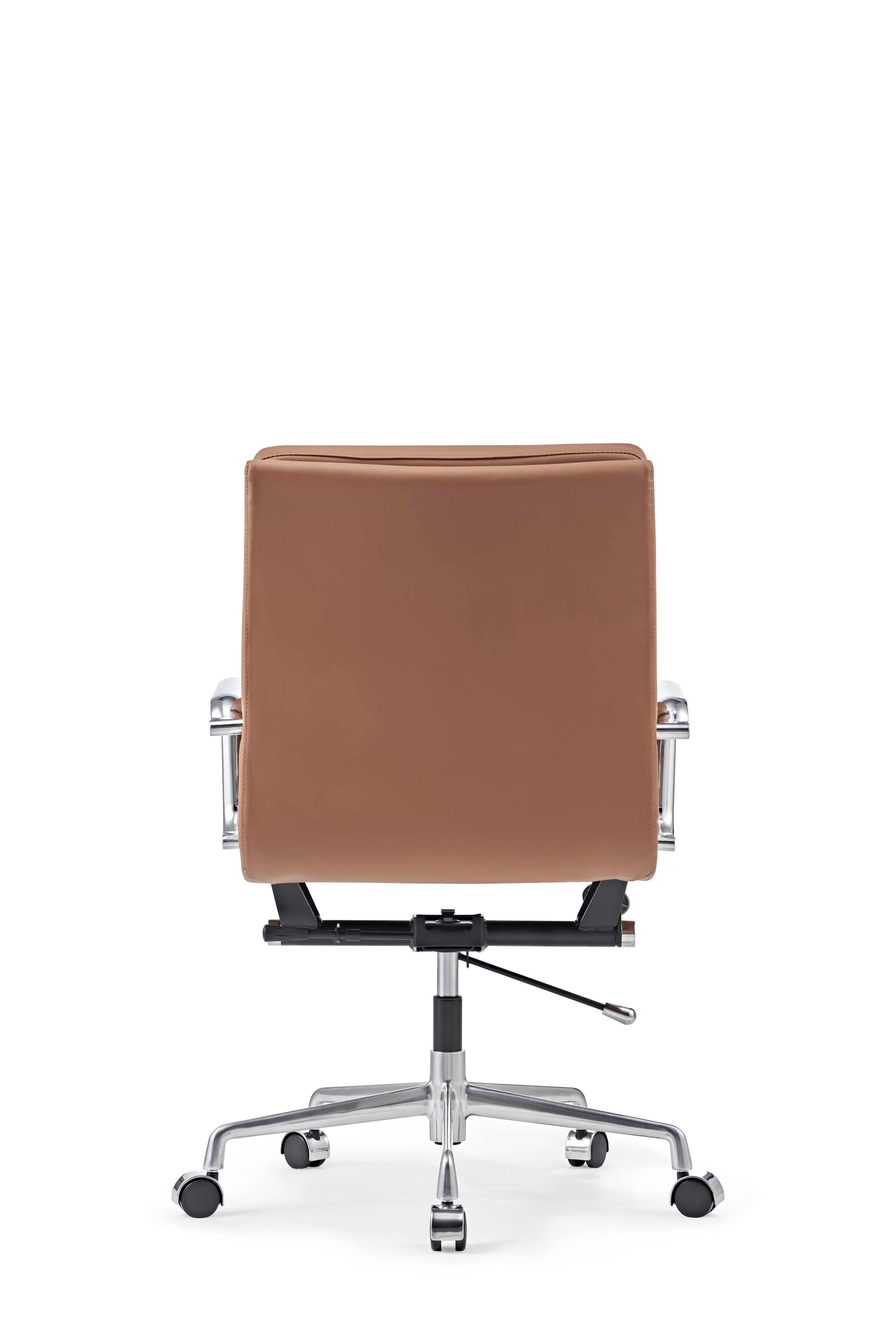 LUXMOD Home Office Desk Chair with Armrest Adjustable Swivel Chair Soft Pad Brown Leather Office Chair Arm Chair Ergonomic Desk Chair for Extra Back and Lumbar Support upholstered Living Room chair