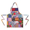 thumbnail image 2 of Pioneer Flower Floral Print Pattern Apron-Garden Aprons for Women with Pockets-Cotton Linen Waterproof Kitchen Cooking Gardening Aprons Adjustable for Kitchen,Cooking,BBQ and Salon 33x27 Inch, 2 of 7