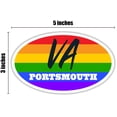 thumbnail image 3 of Portsmouth VA Virginia Portsmouth County Rainbow Pride Flag 6 Stripes Pride Flag Euro Decal Bumper Sticker 3M Vinyl 3" x 5", 3 of 3
