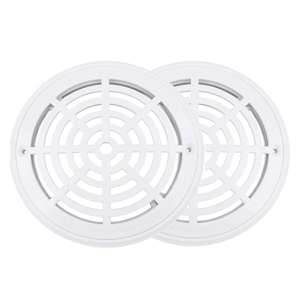 8 Inch Replacement White Universal Round Swimming Pool Main Drain Cover 