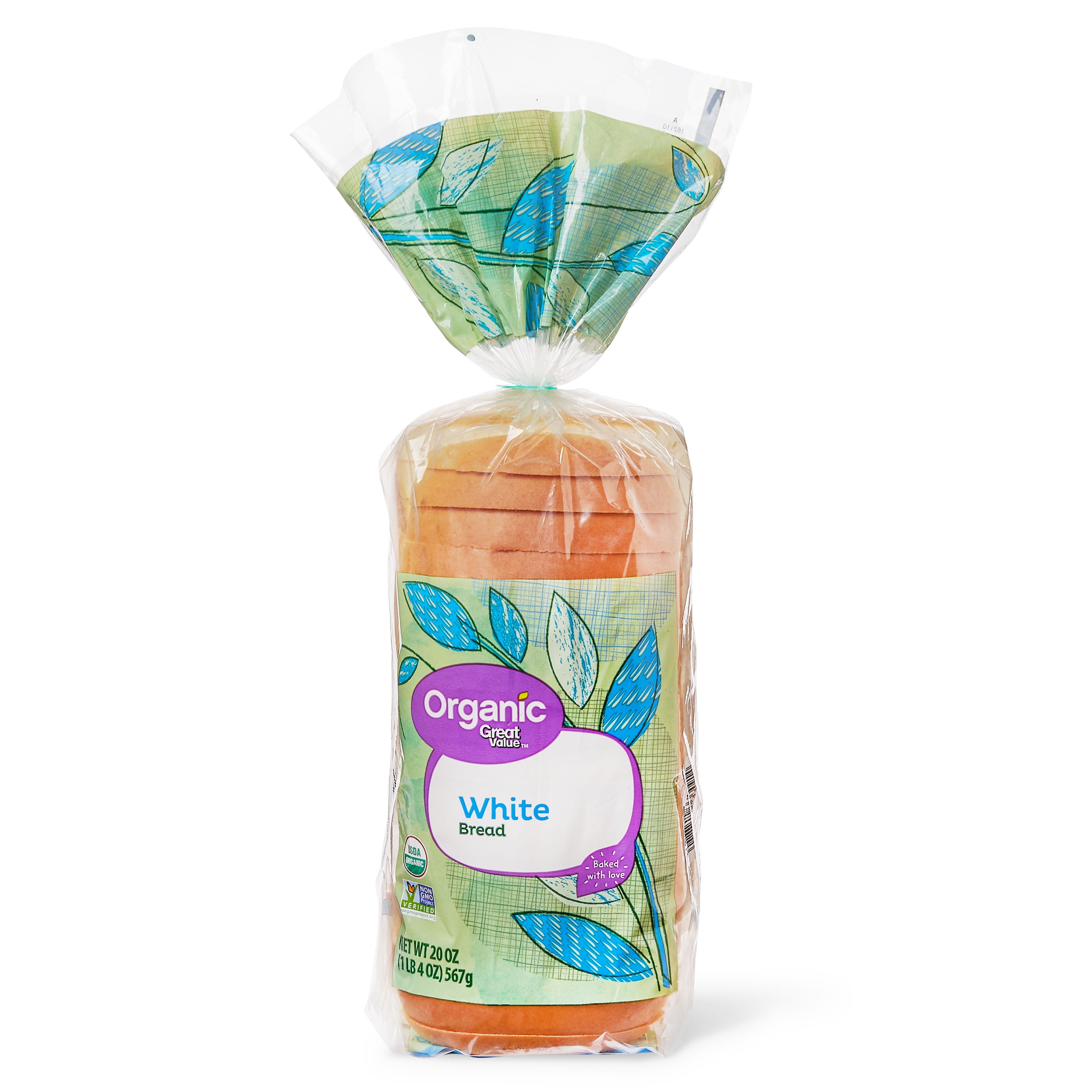 Great Value Organic White Bread, 20 oz
