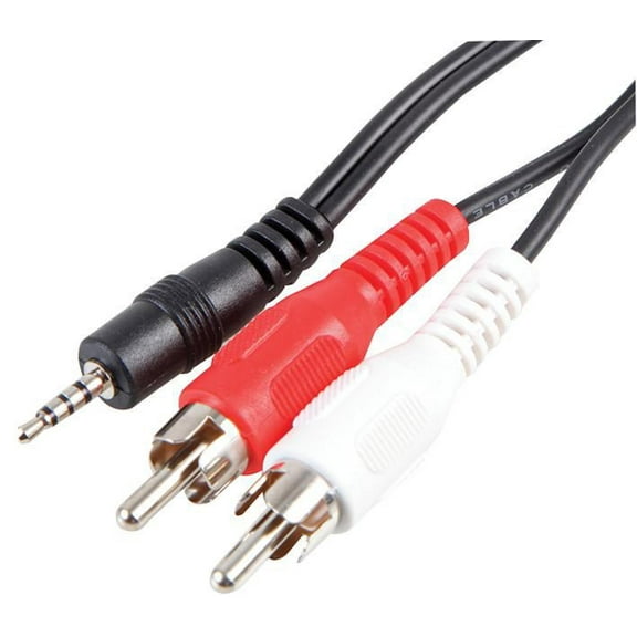 PRO SIGNAL - 2.5mm 4 Pole Jack Plug to 2x Phono (RCA) Plug Lead, 1.5m Black