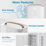 KLOUDIC Dehumidifier for Home, 90 oz Portable Water Tank,Sleep Mode,Timer,Washable Filter,Ultra Quiet Small Dehumidifiers for Bathroom Bedroom with Auto Shut off
