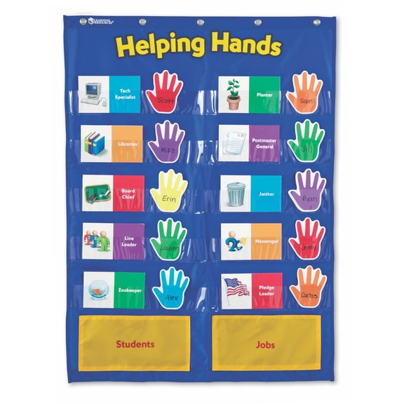 Learning Resources Helping Hands Pocket Chart, Classroom Supplies